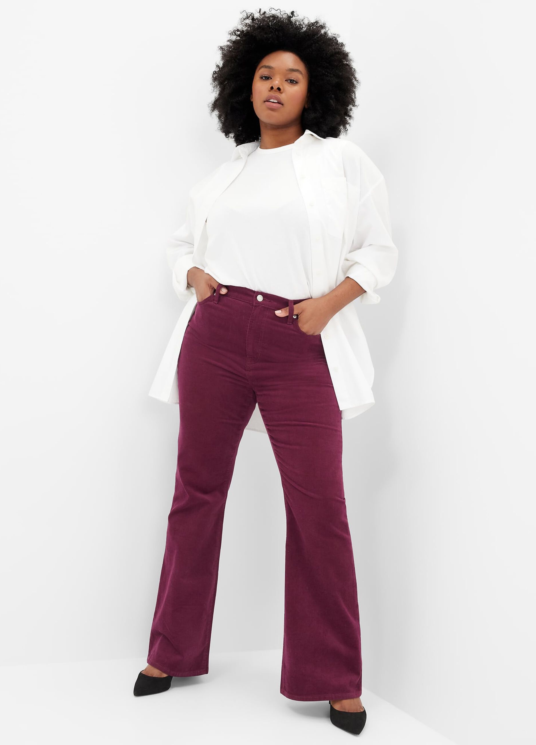 Flare-fit stretch corduroy jeans