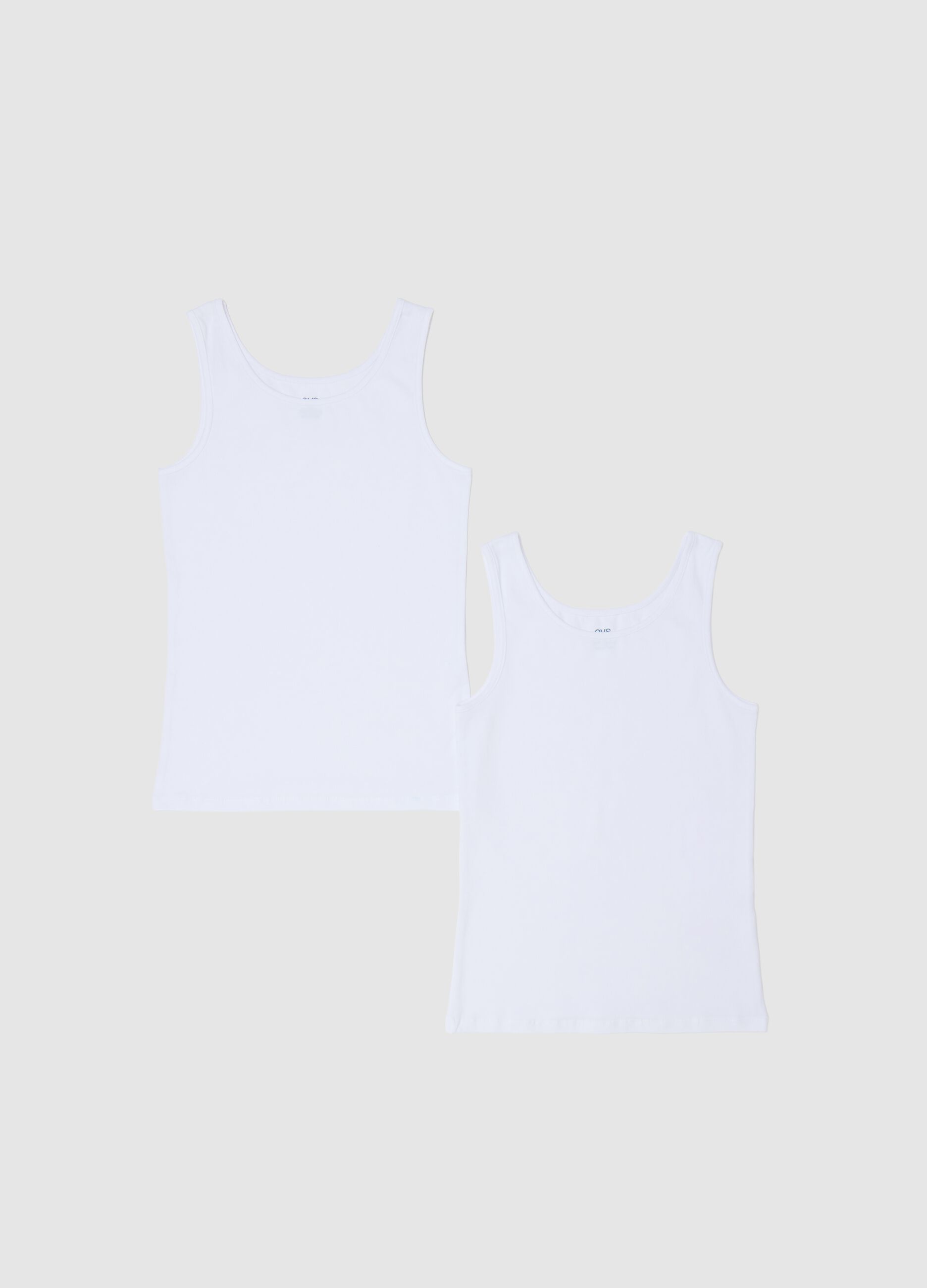 Two-pack racerback vests in stretch cotton