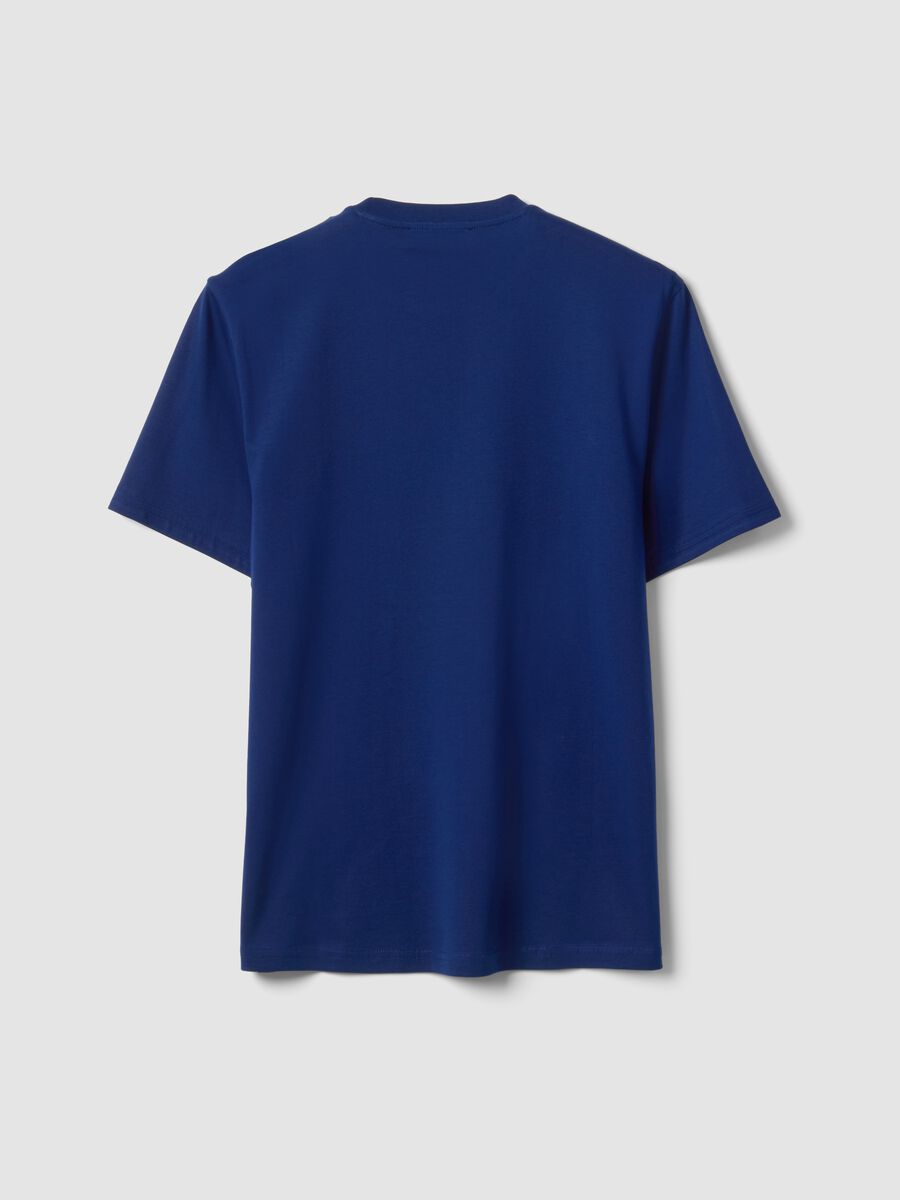 T-shirt girocollo blu in puro cotone Supima regular fit_1