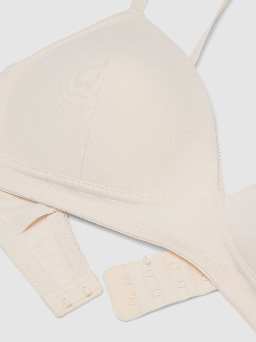 Reggiseno in cotone elasticizzato bianco con imbottitura leggera_5