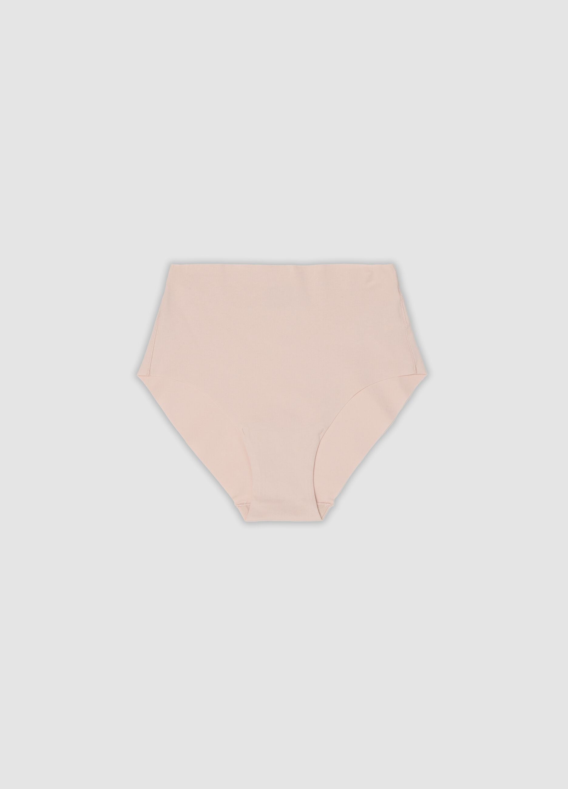 Slip rosa a vita alta in cotone organico elasticizzato