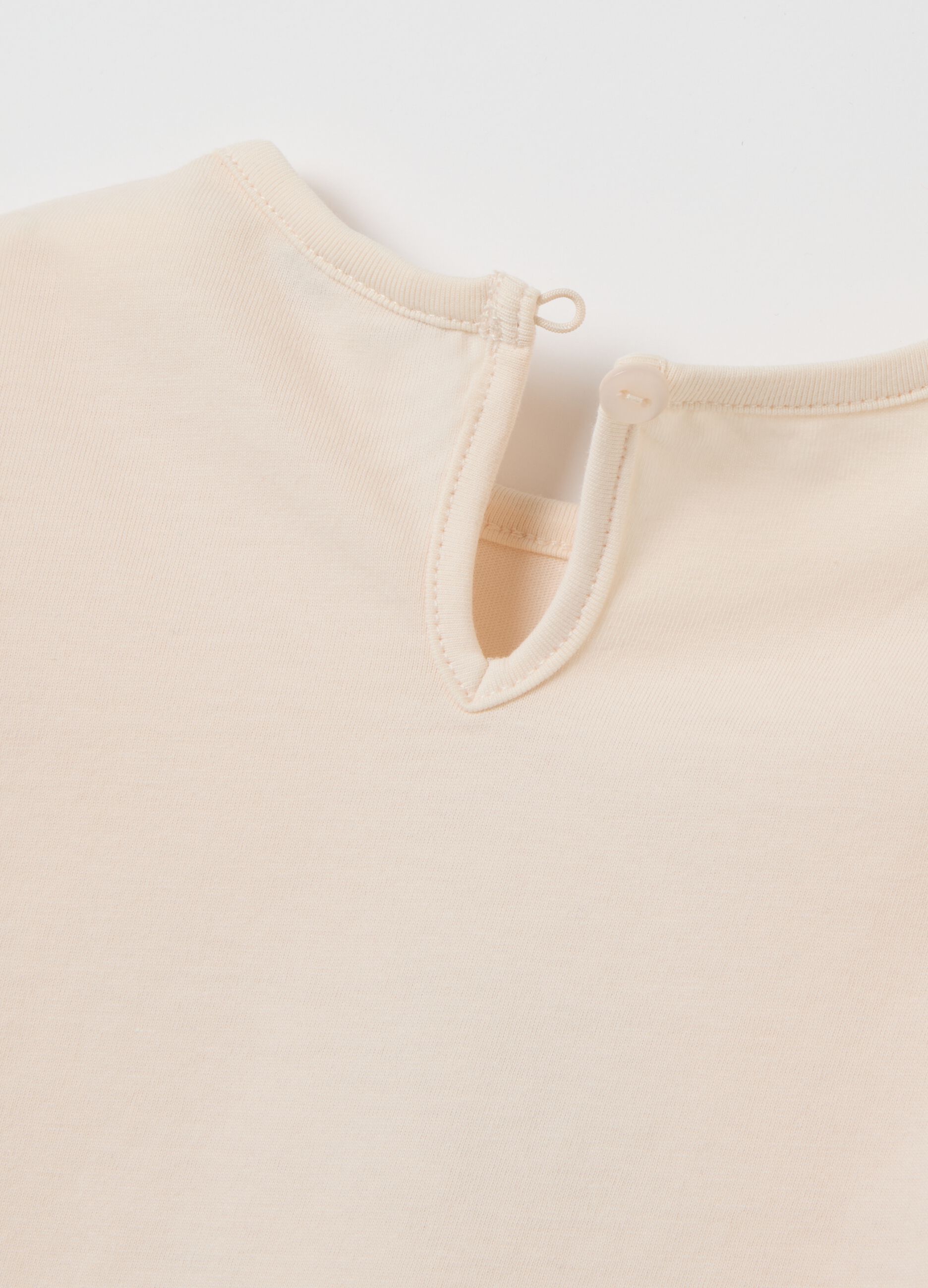 Girls' beige pure cotton regular fit sweater