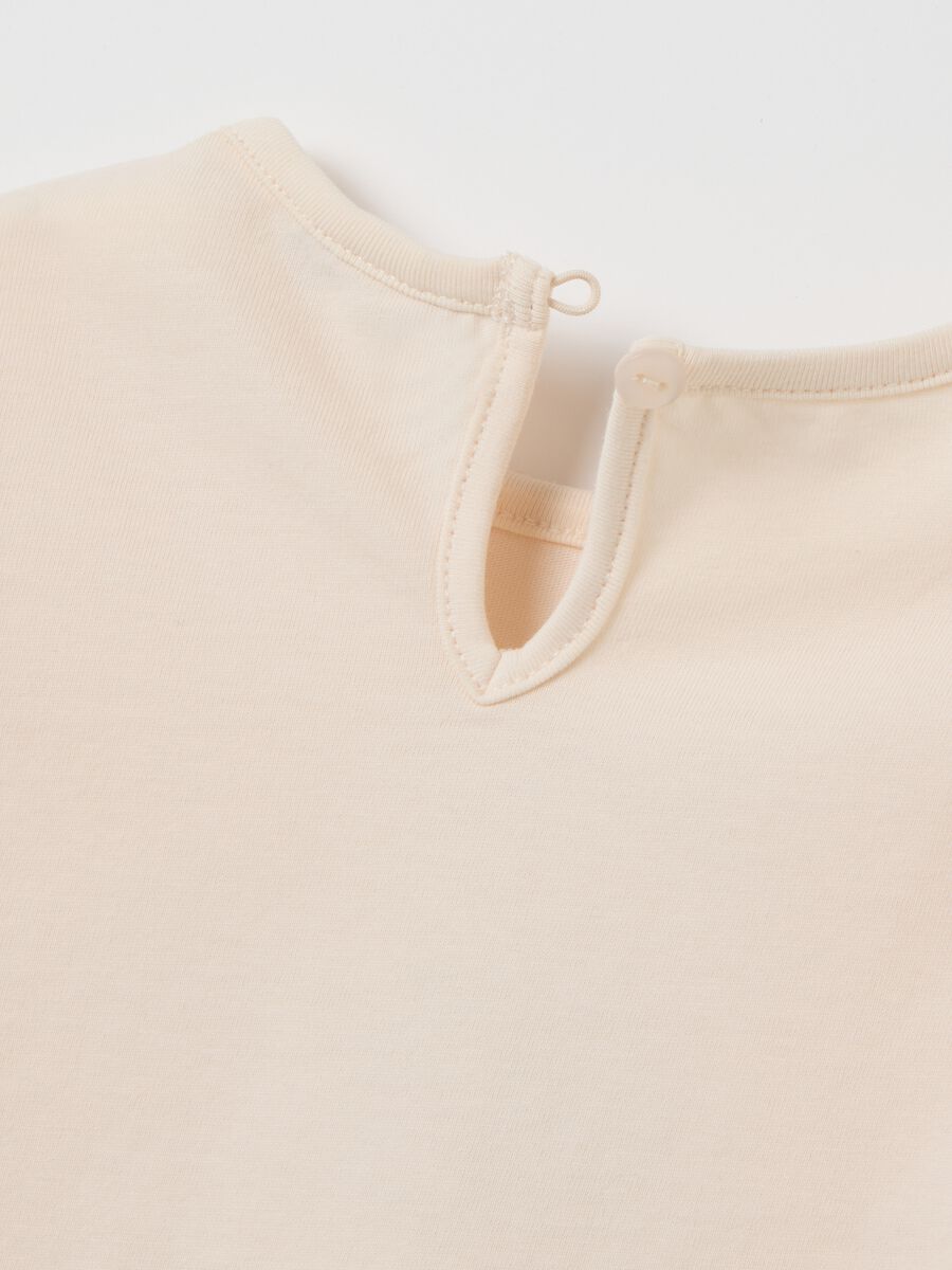 Girls' beige pure cotton regular fit sweater_3