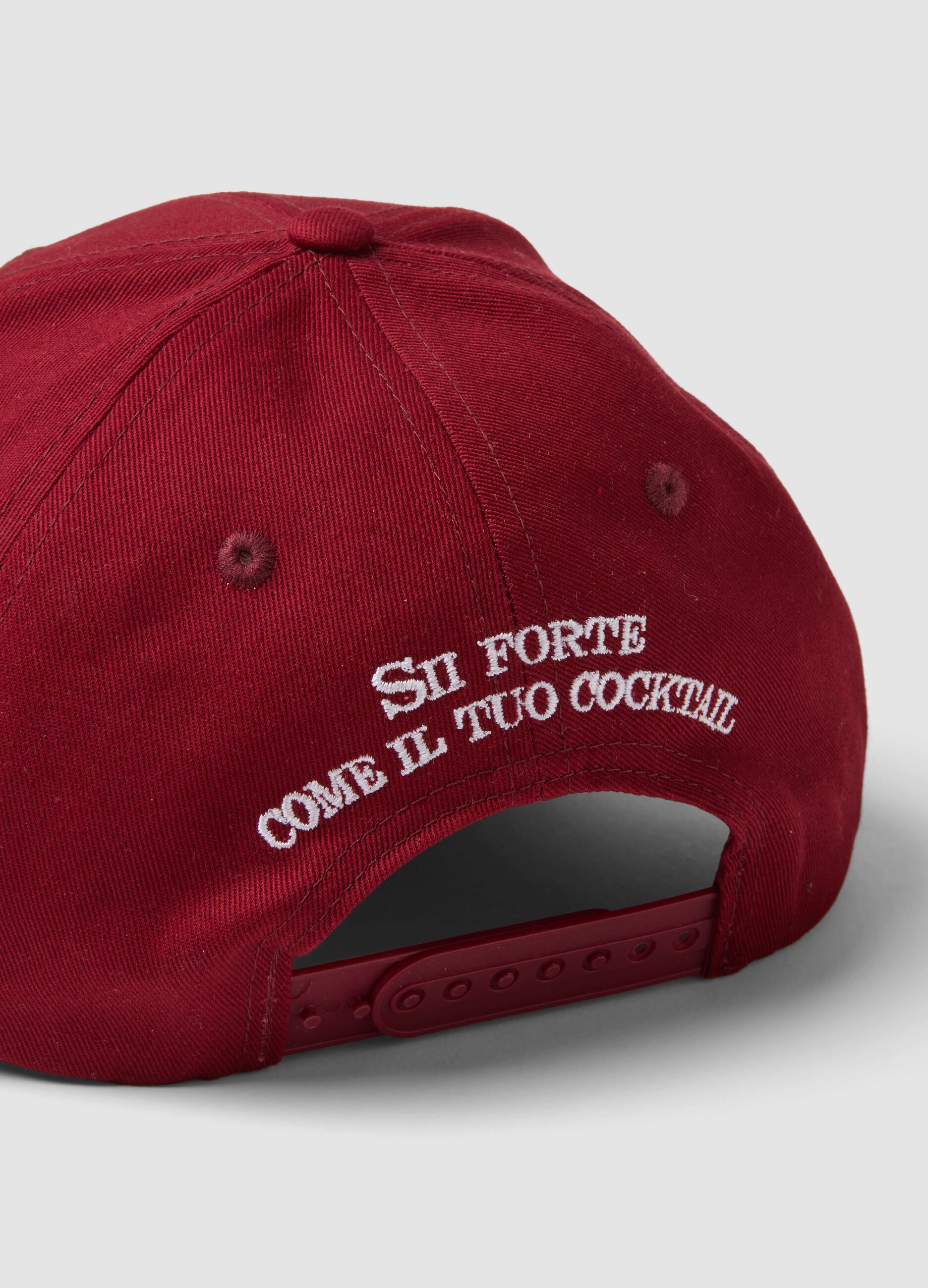 Red pure cotton baseball cap with Negroni embroidery