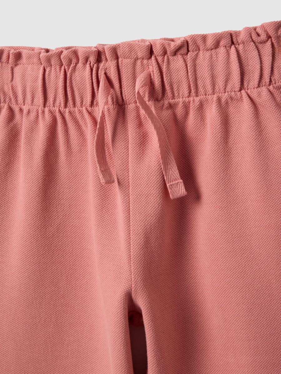 Set maglia pantalone in cotone elasticizzato rosa da bimba oversize fit_2