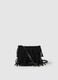 Black shoulder bag for girls with fringes_0