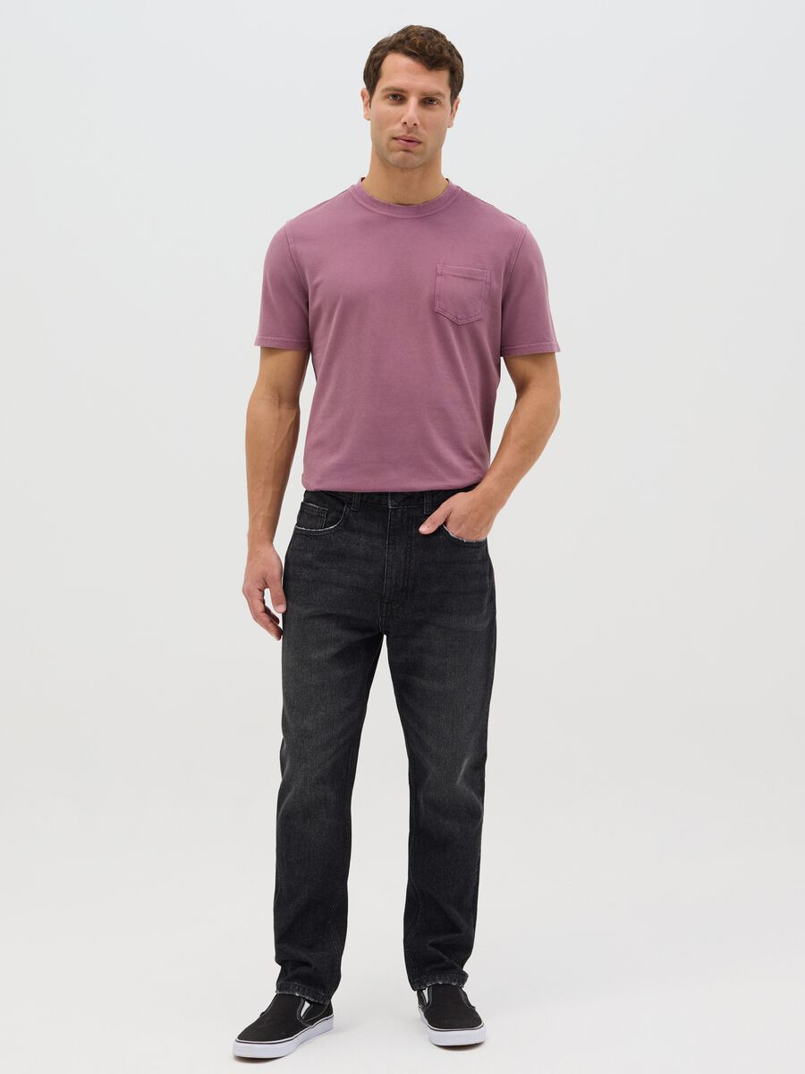 Purple cotton T-shirt with pocket_1