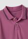 Polo in cotone elasticizzato viola regular fit_5