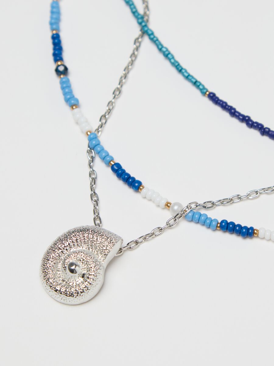 Necklace with beads and shell pendant_2
