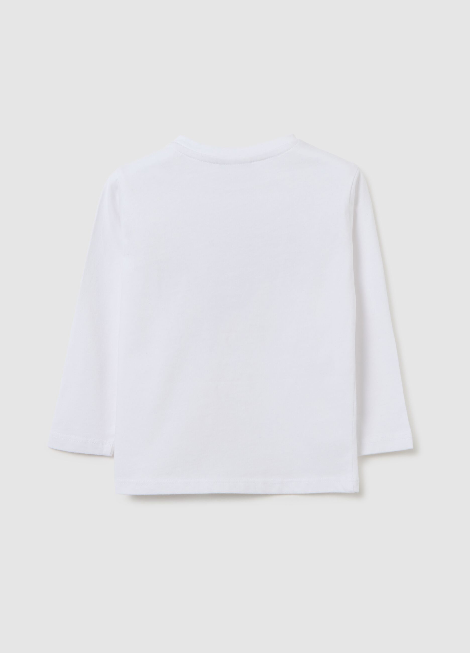 White regular fit pure cotton children's T-shirt