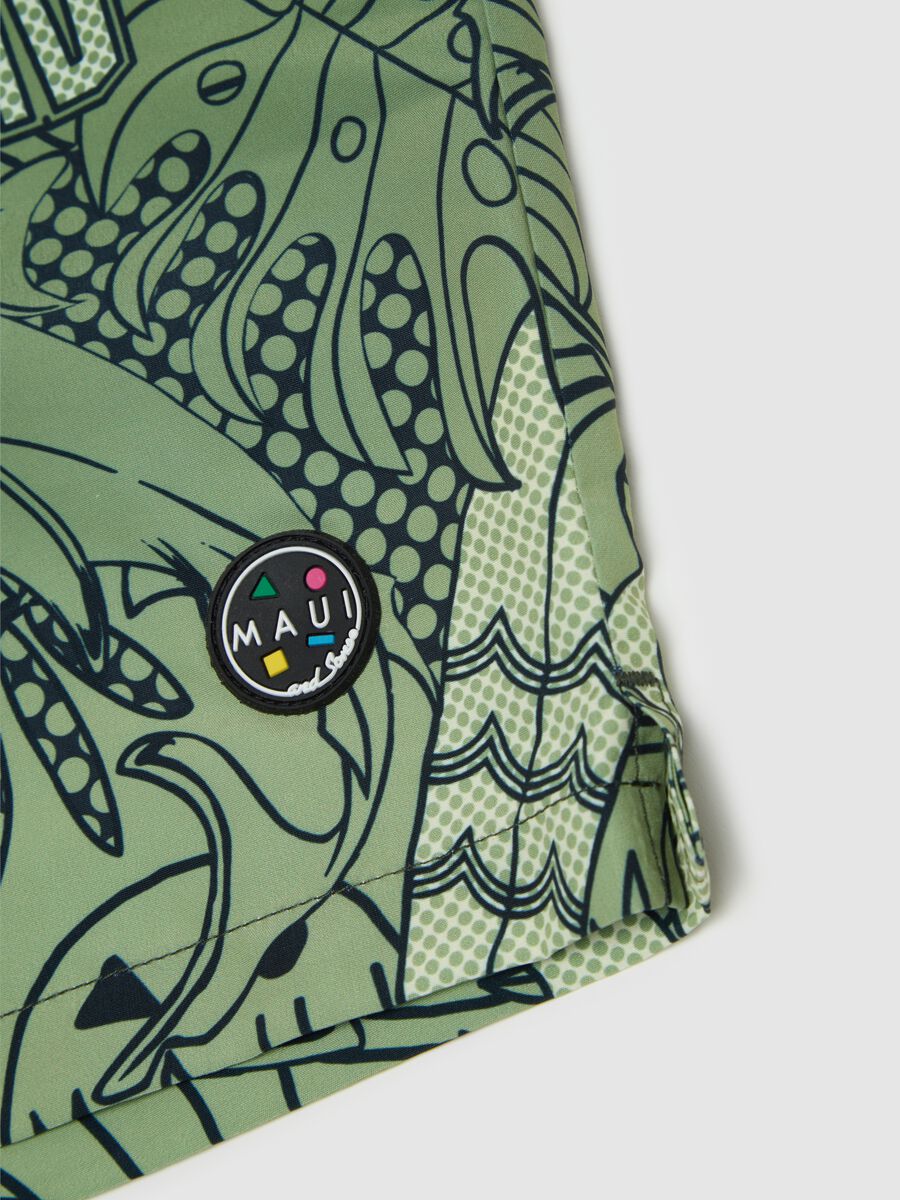 Multicolour regular fit boy's shorts with print_3