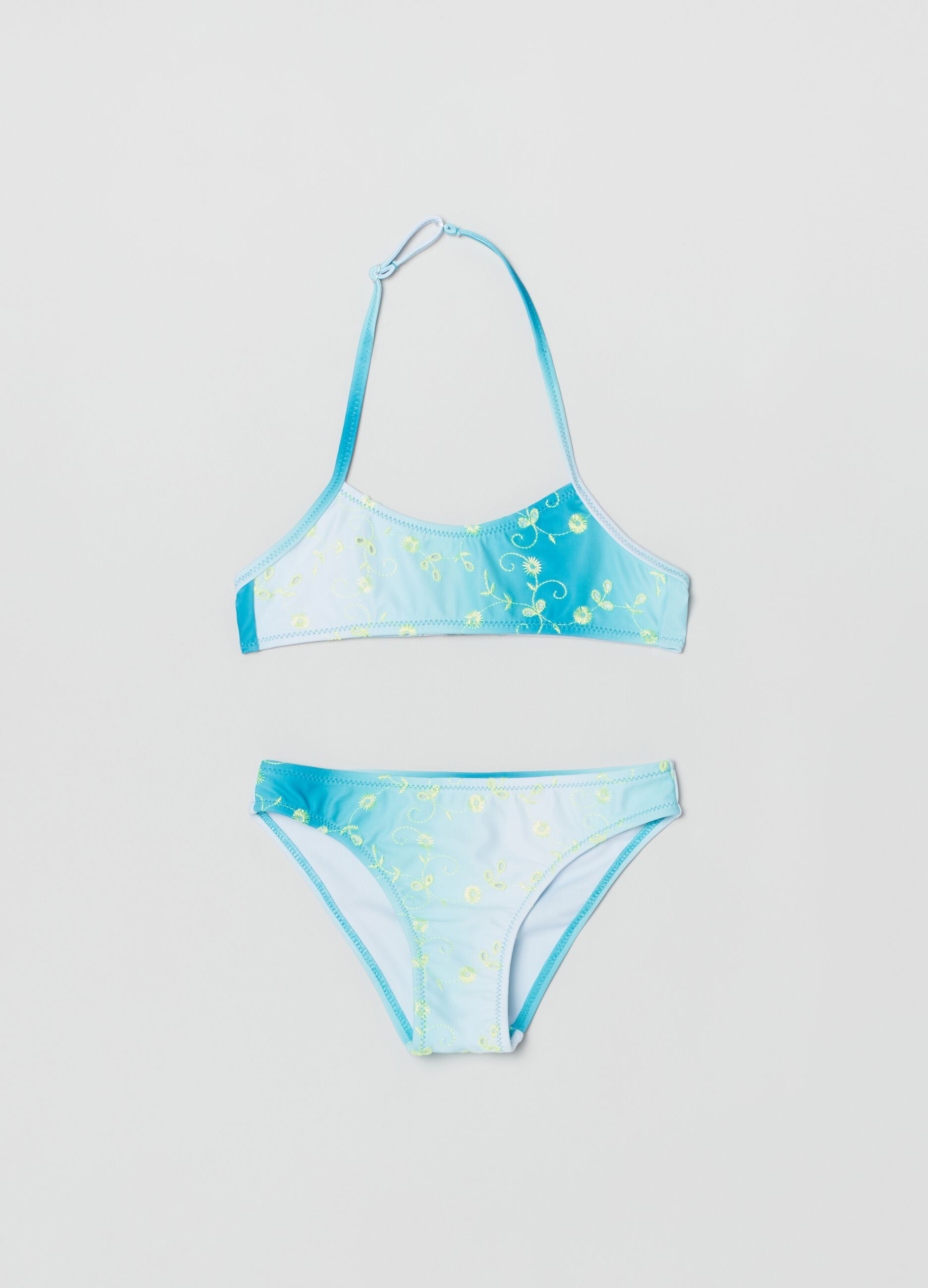 Bikini con ricamo floreale_0