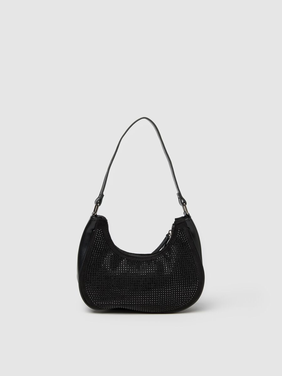Black Shoulder Bag with Rhinestones_1