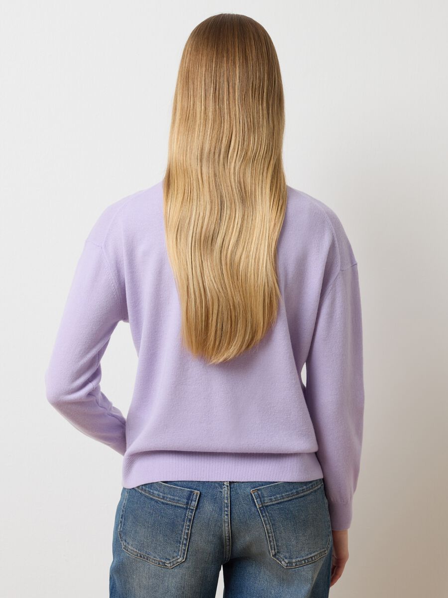 Maglione in pura lana viola regular fit_2
