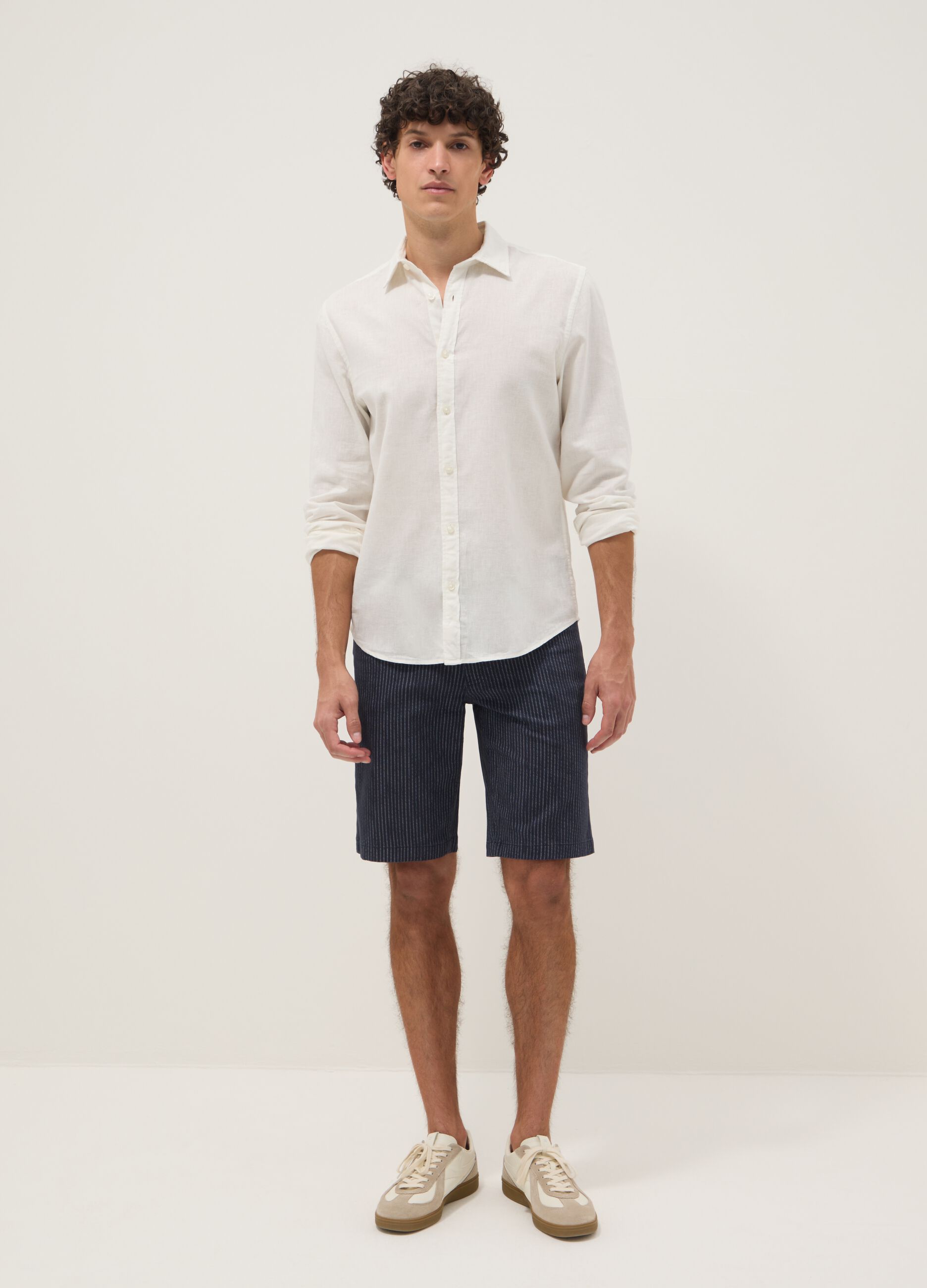 Blue stretch cotton shorts