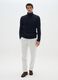 Regular fit blue turtleneck pullover with jacquard pattern_1
