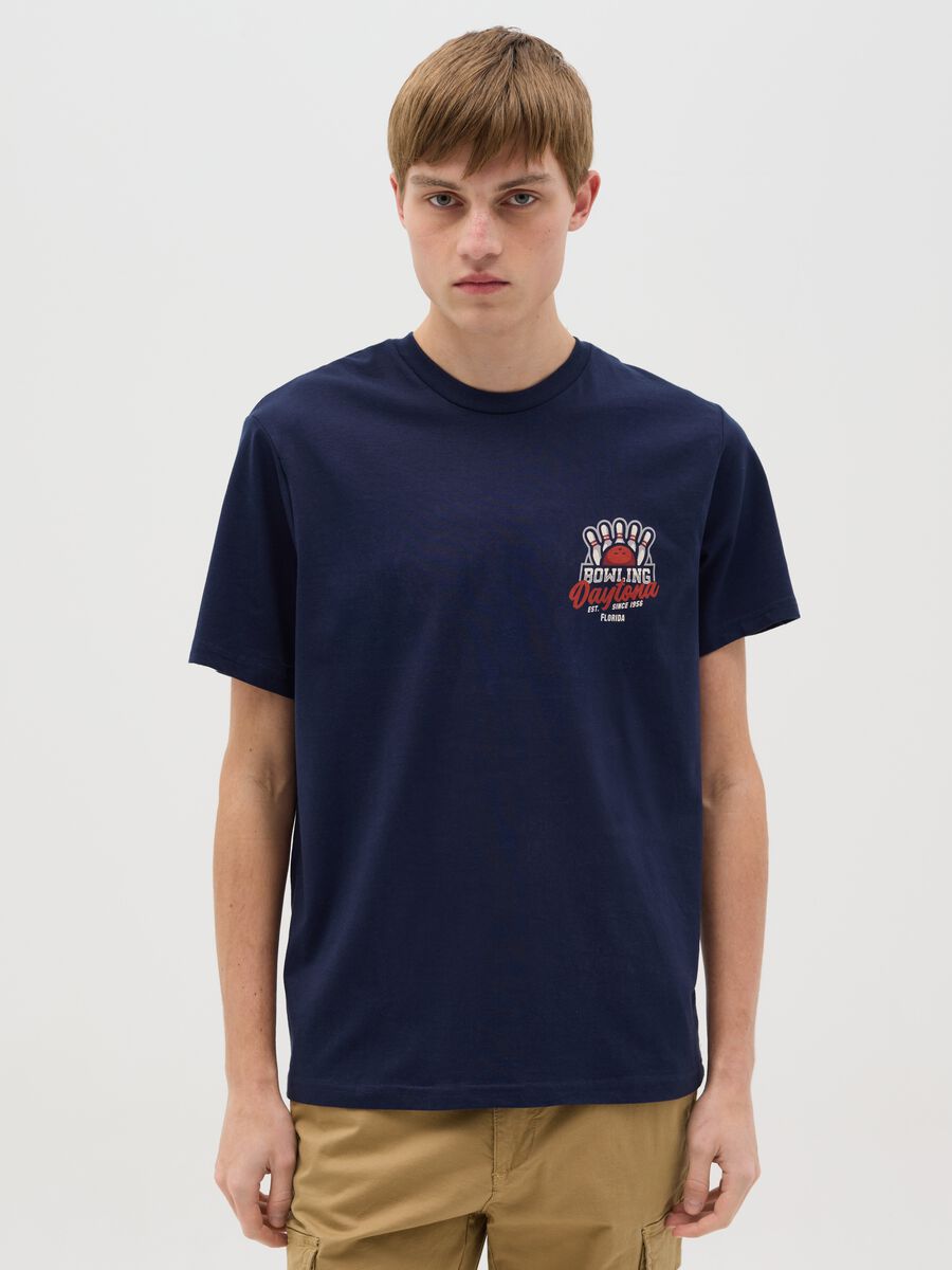 Cotton T-shirt with "Bowling Daytona" print_0