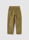 Children's regular fit cotton and brown velvet trousers_0
