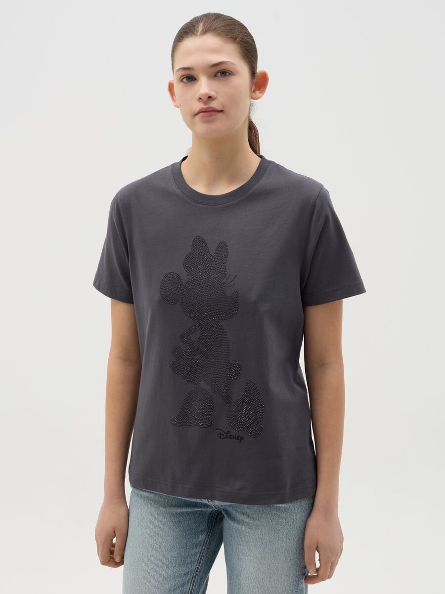 T-shirt with diamanté Minnie Mouse_0