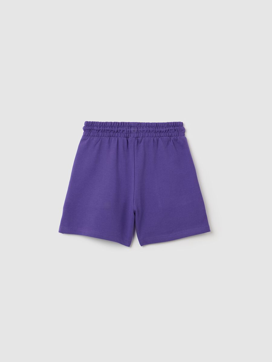 Short da ragazza in puro cotone viola con vita regular_4