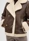 Brown heavy jacket with contrast collar regular fit_3