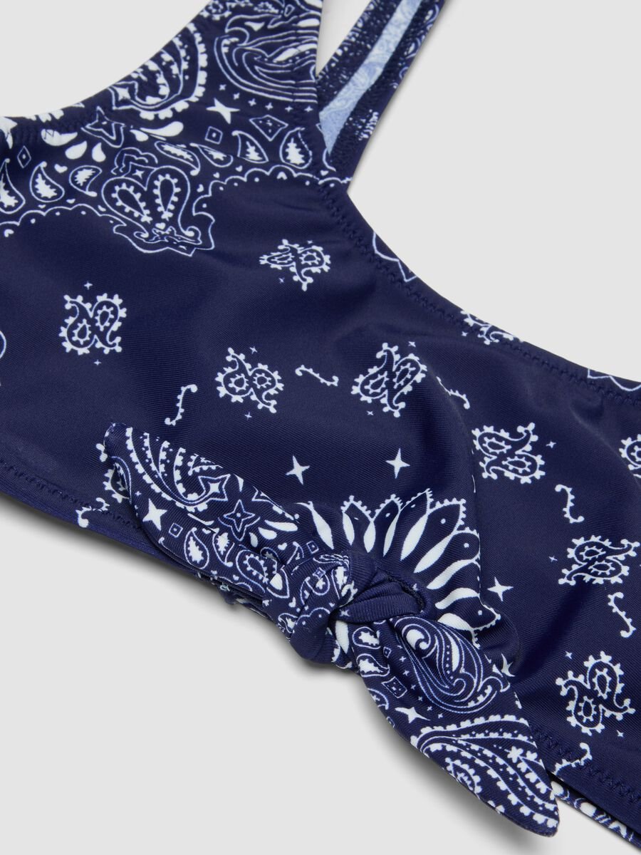 Girls&rsquo; blue stretch bikini with paisley print_2