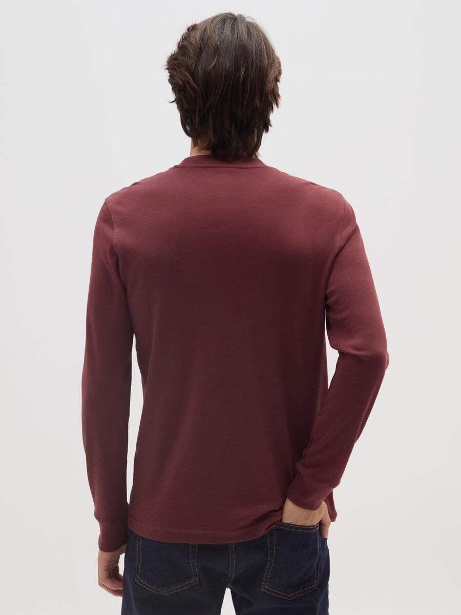 Maglia a maniche lunghe da ragazzo in puro cotone rosa _2
