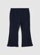 Girls' blue cotton blend stretch slim fit leggings_0