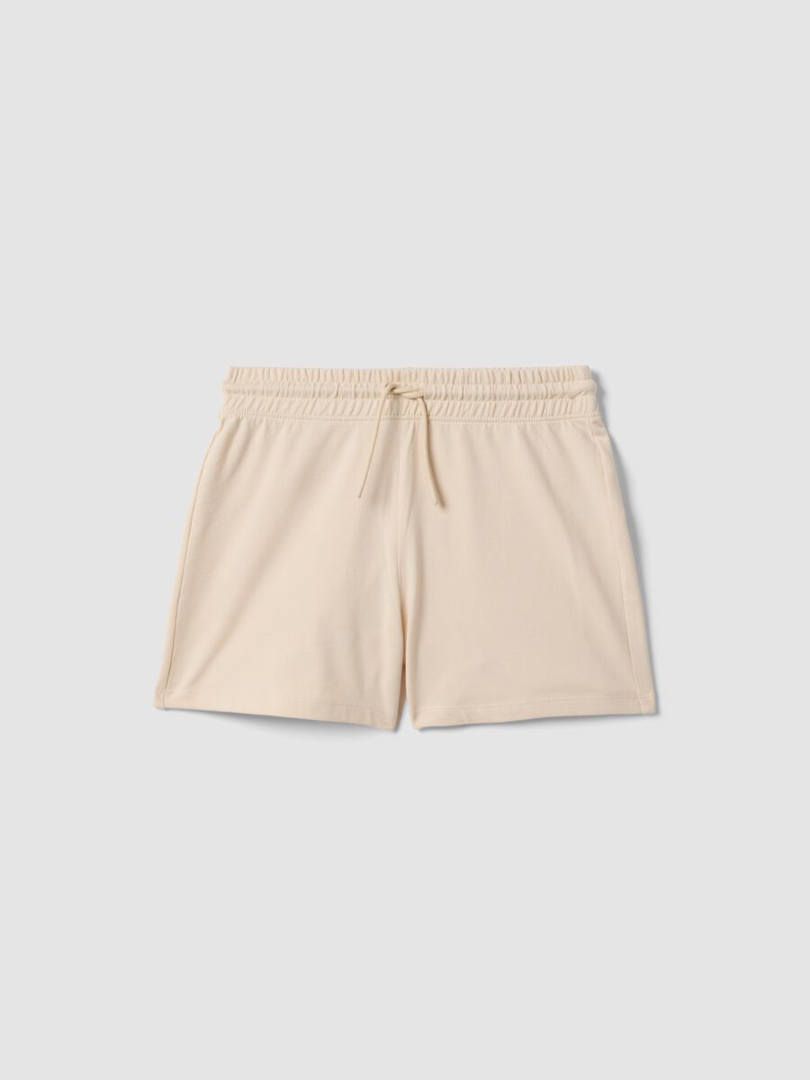 Shorts in puro cotone beige da ragazza regular fit_3