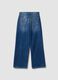 Blue denim straight-fit jeans in pure cotton_6