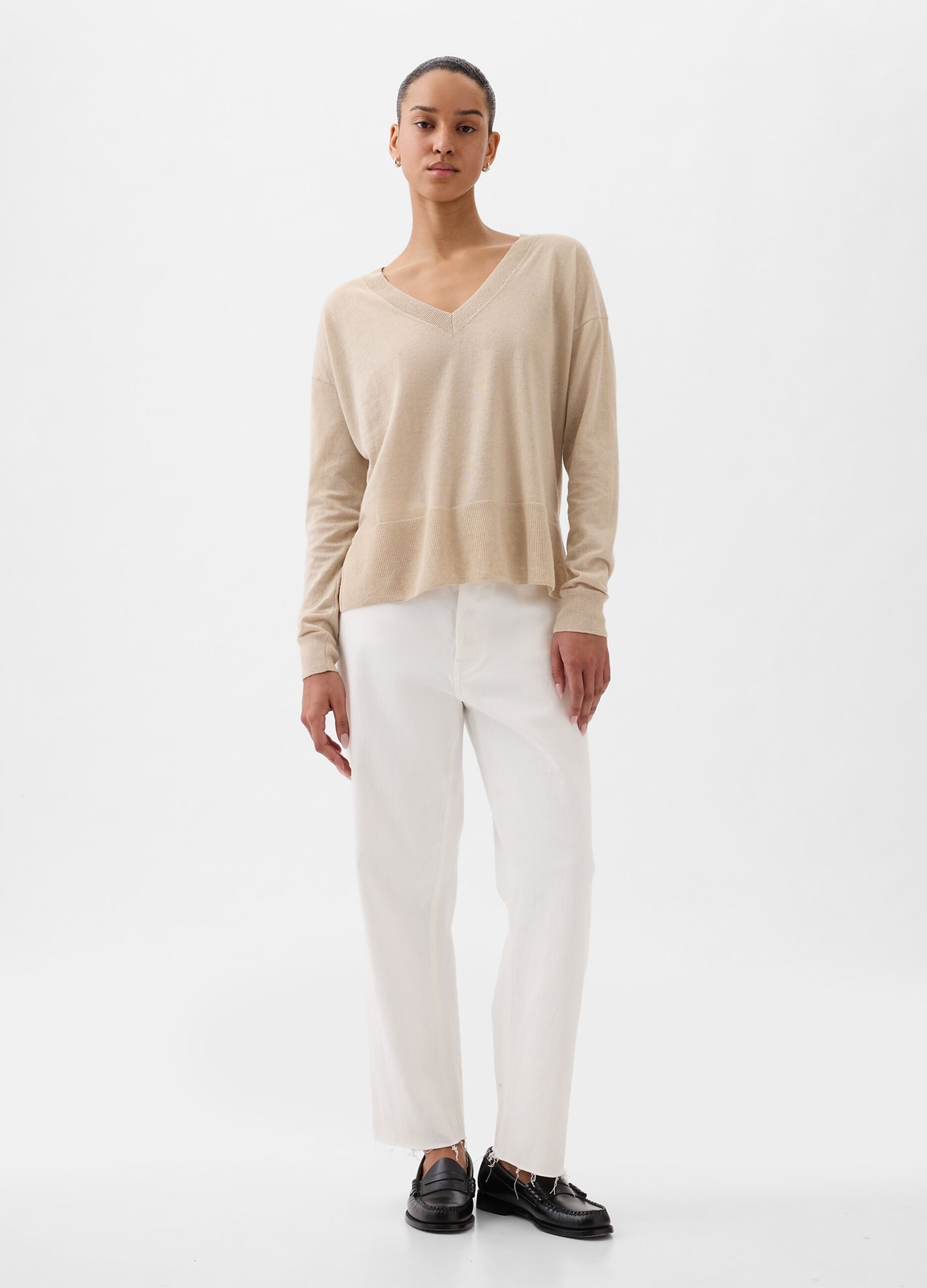 Ovs Pullover in misto lino con spacchetti