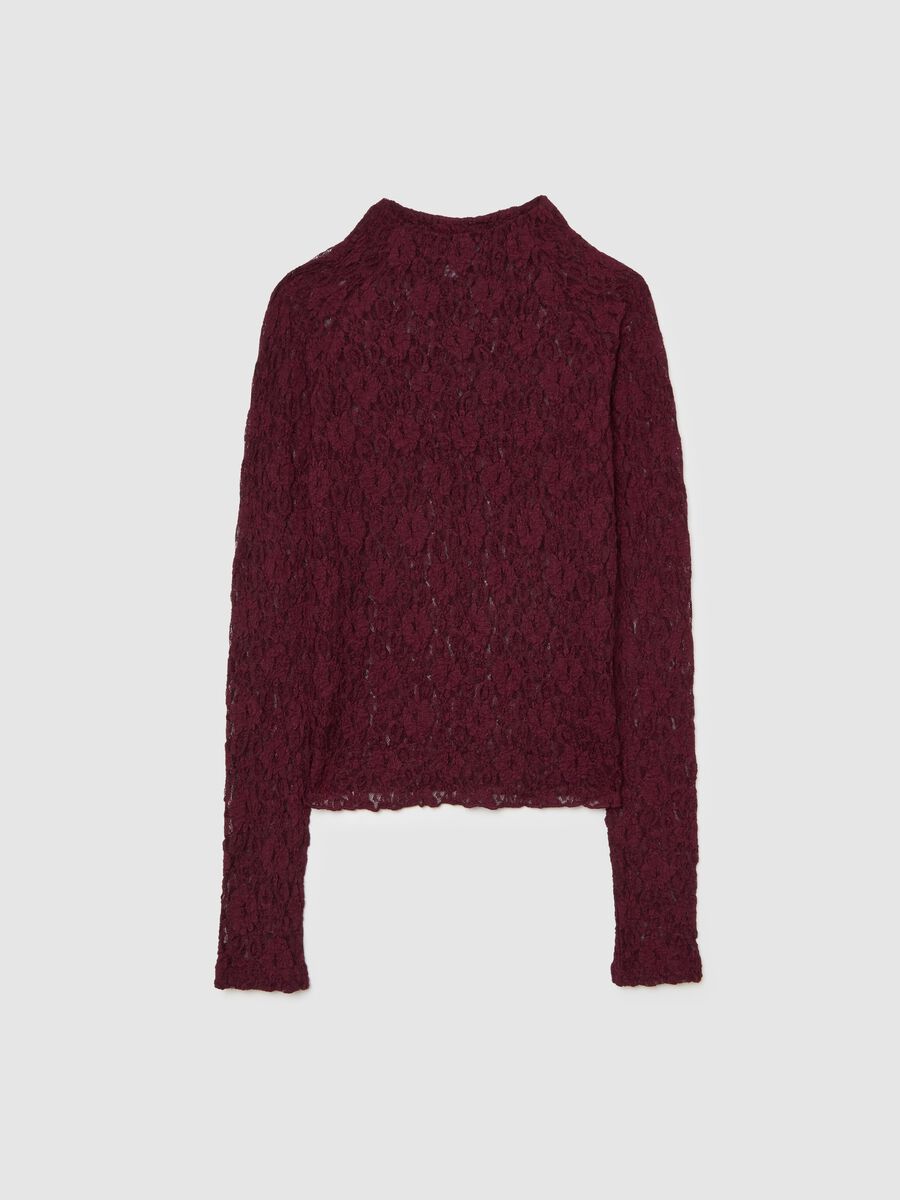 Long Sleeve Purple Lace Top_0