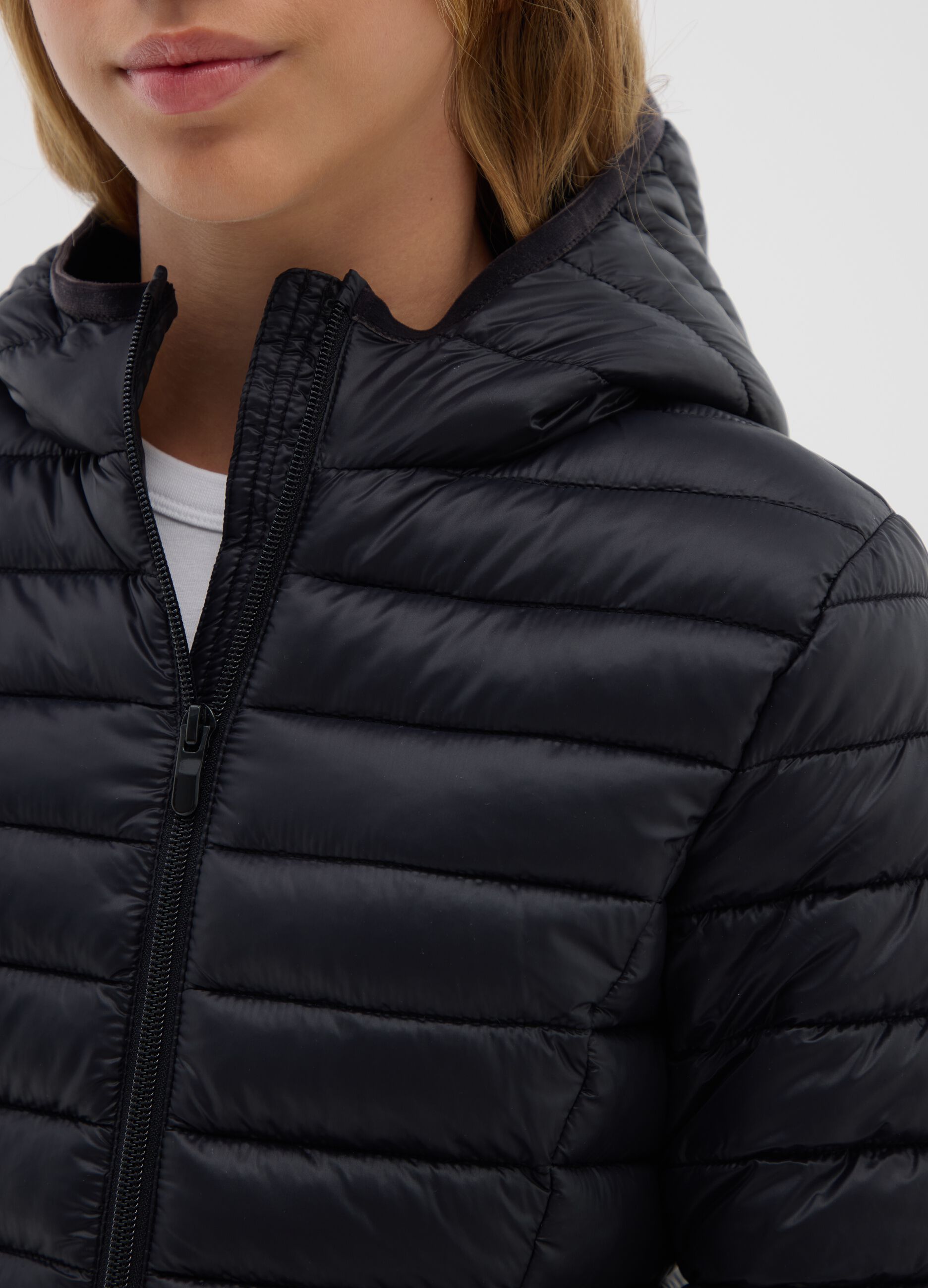 Girls' black regular-fit jacket