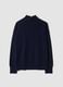 Blue pure wool jumper with raised neck, oversized fit_2