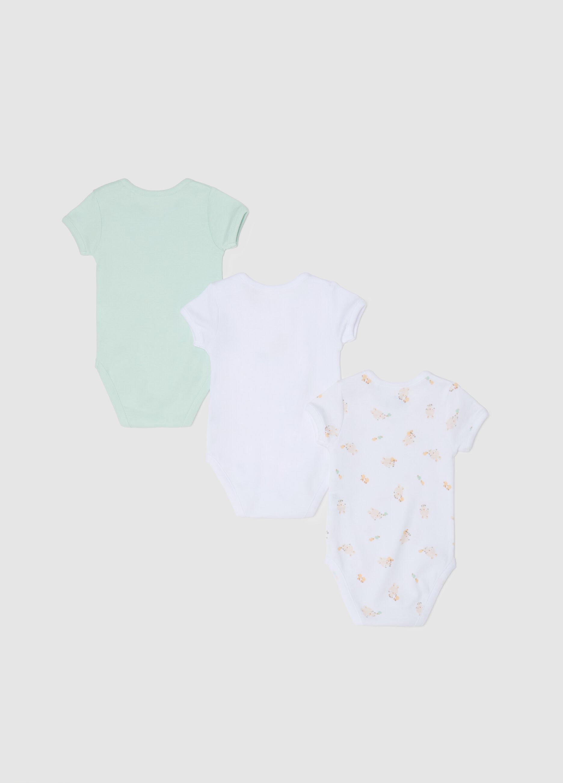 Tripack body a maniche corte in cotone bio 