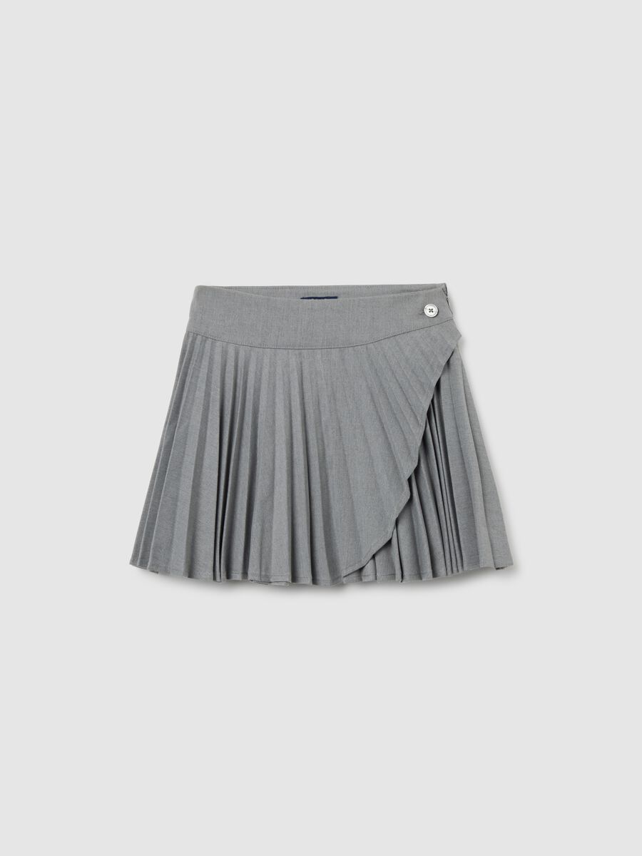 Grey pleated skirt for girls_0