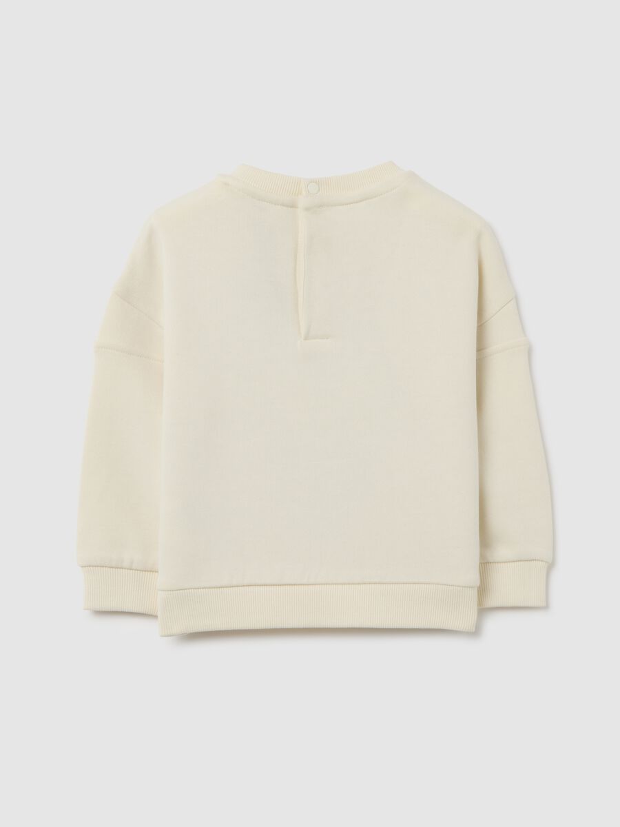 Children's sweatshirt in pure beige cotton regular fit_1