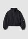 Black padded jacket with zip and high neck_0