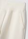 White cotton-blend fleece straight-leg trousers_1