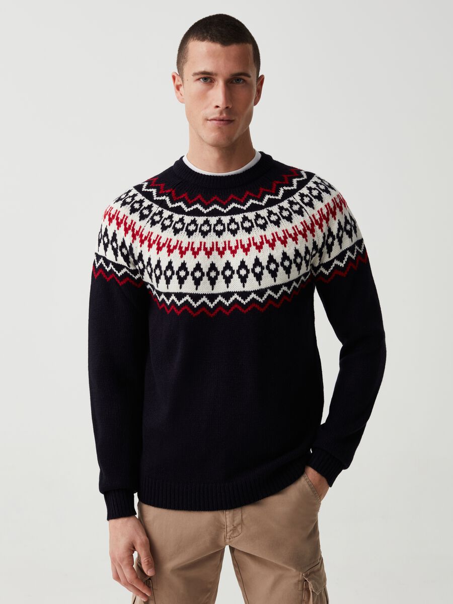 Pullover con motivo ikat jacquard_0