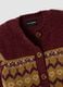 Red crew-neck jacquard wool-blend cardigan, regular fit_5