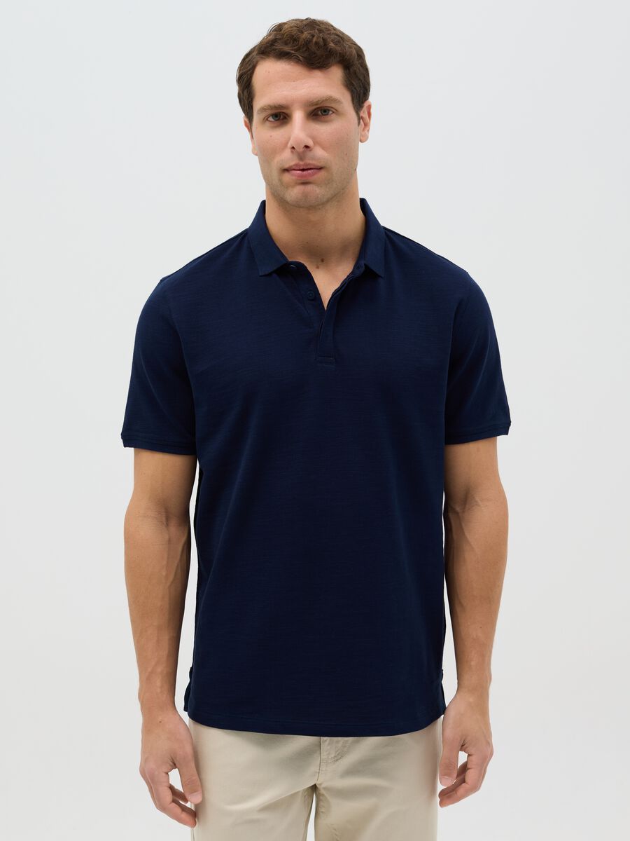 Regular-fit polo shirt in jersey slub_0