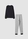 Black and grey pure organic cotton pyjamas with front print_1