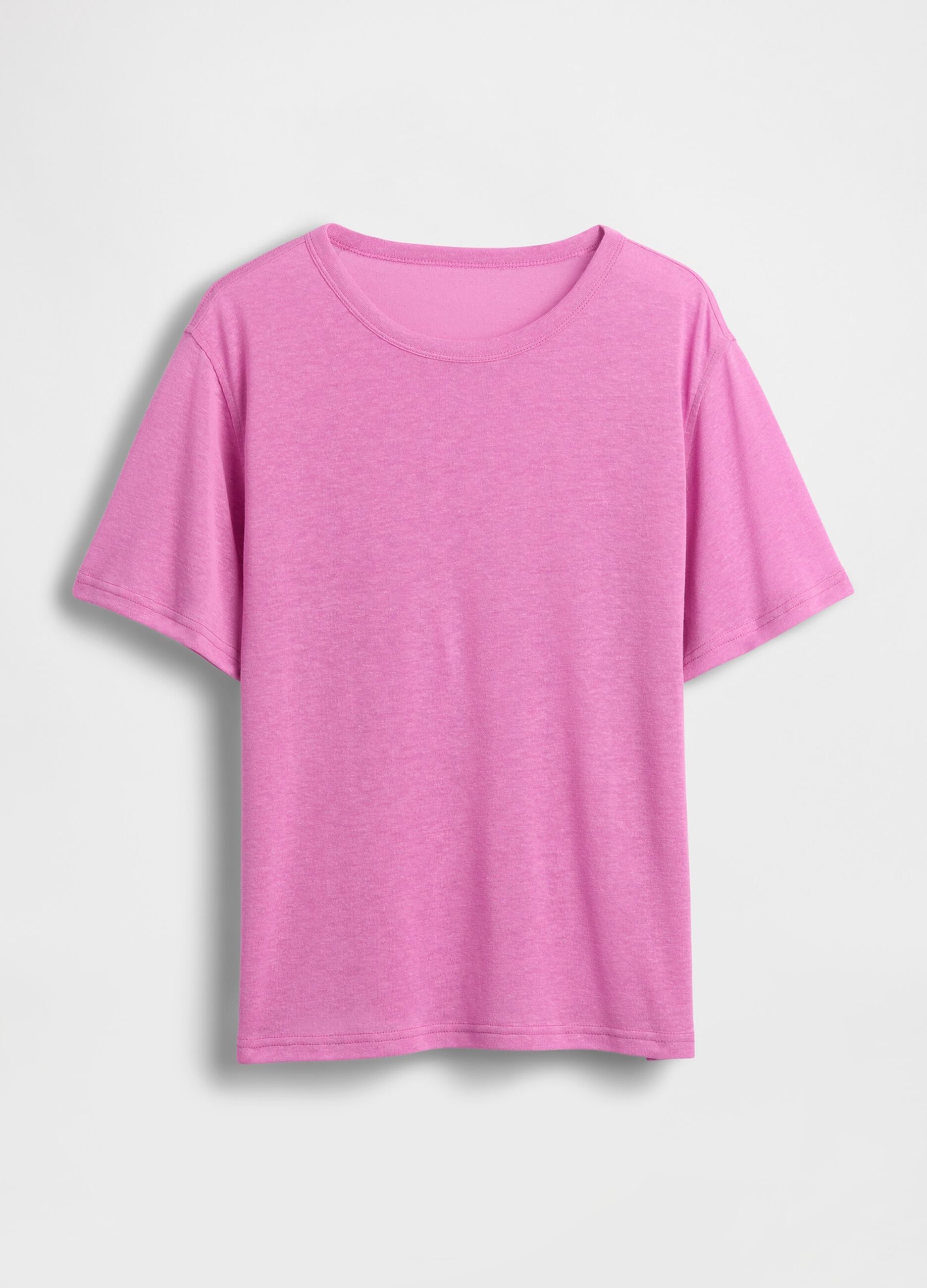 Short-sleeved linen-blend T-shirt