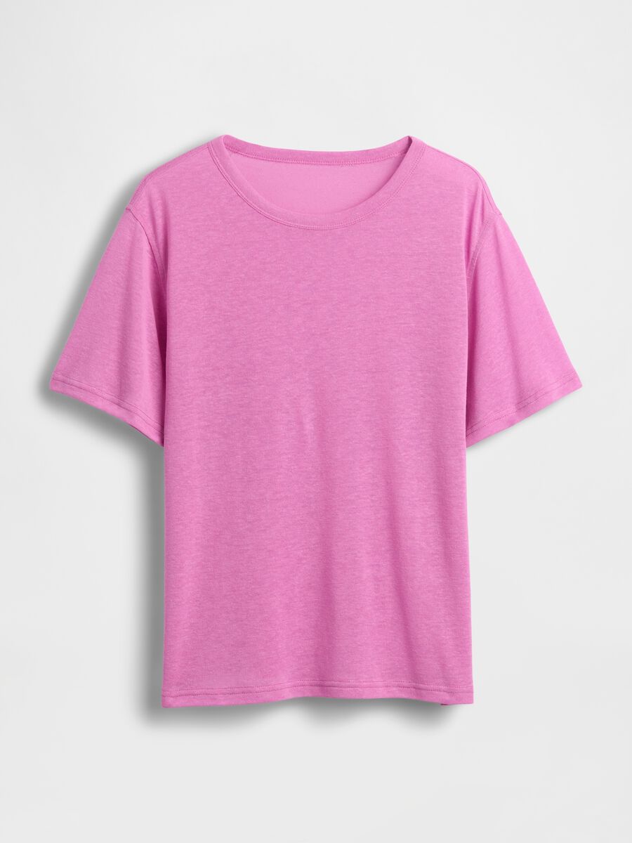 Short-sleeved linen-blend T-shirt_3
