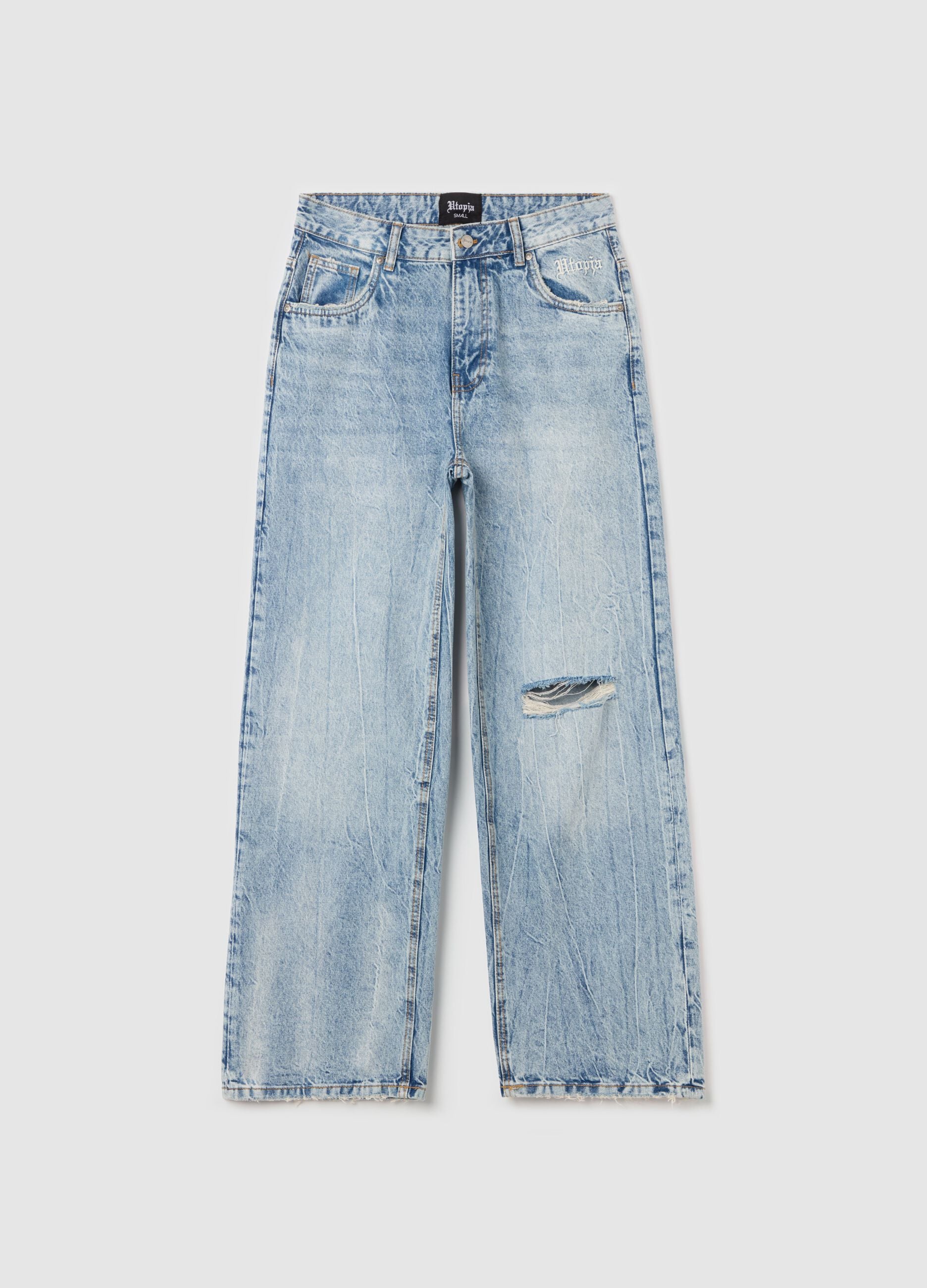 Baggy Denim Washed Light Blue