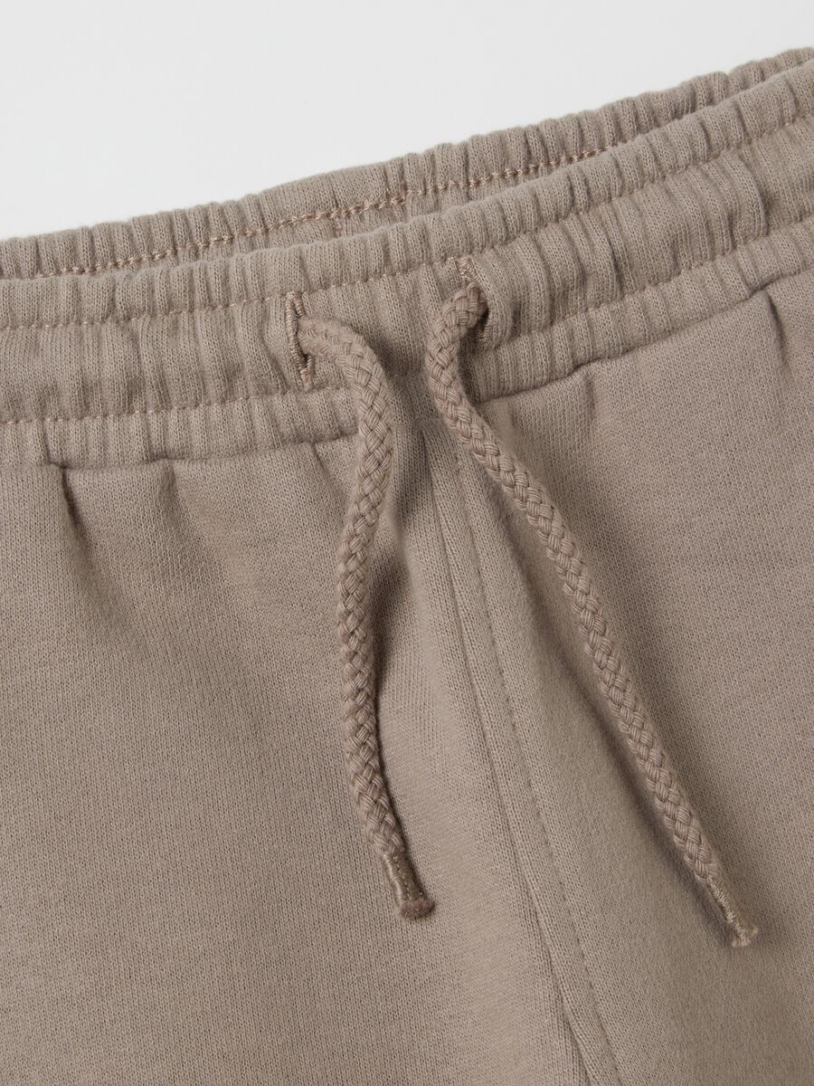 Pantaloni da neonato in puro cotone grigio regular fit_3