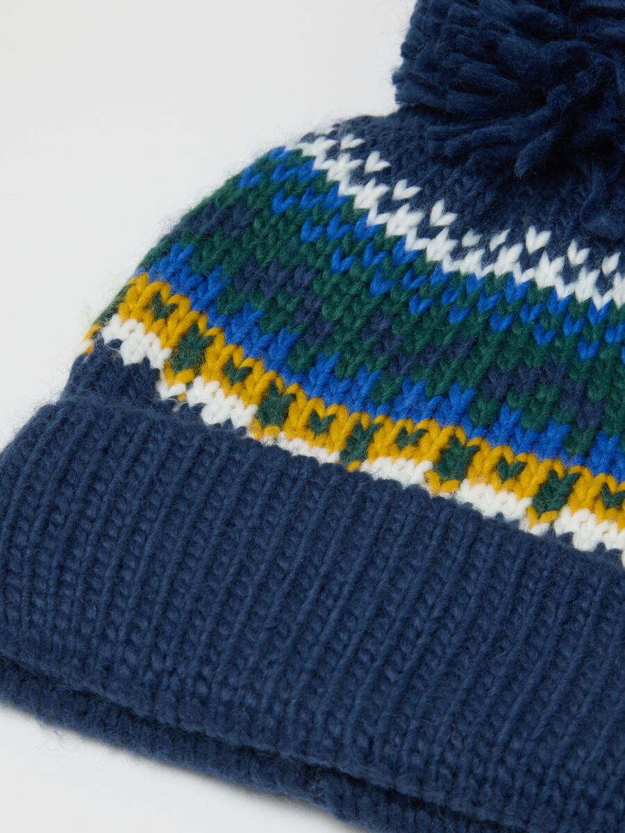 Set sciarpa e cappellino da bambino multicolor con pompon_1