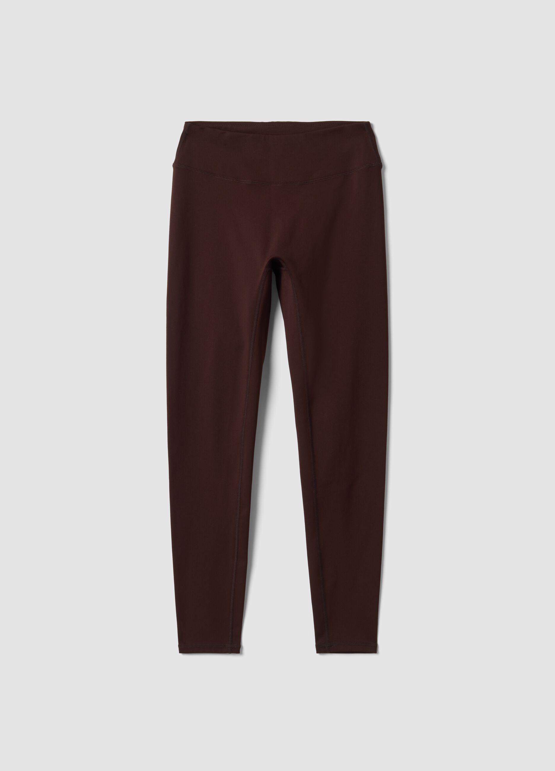 Brown high-waisted stretch leggings