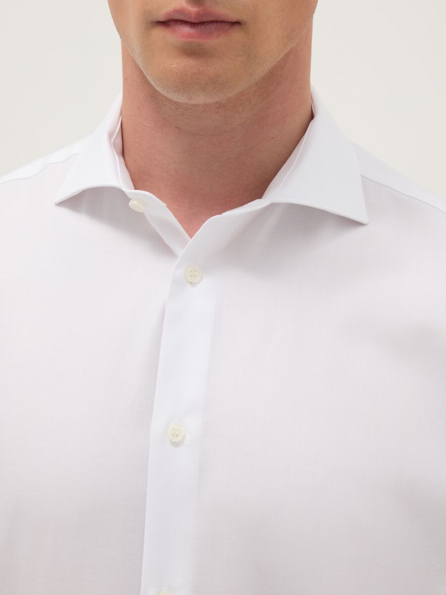 White long sleeve shirt in pure cotton, regular fit_1